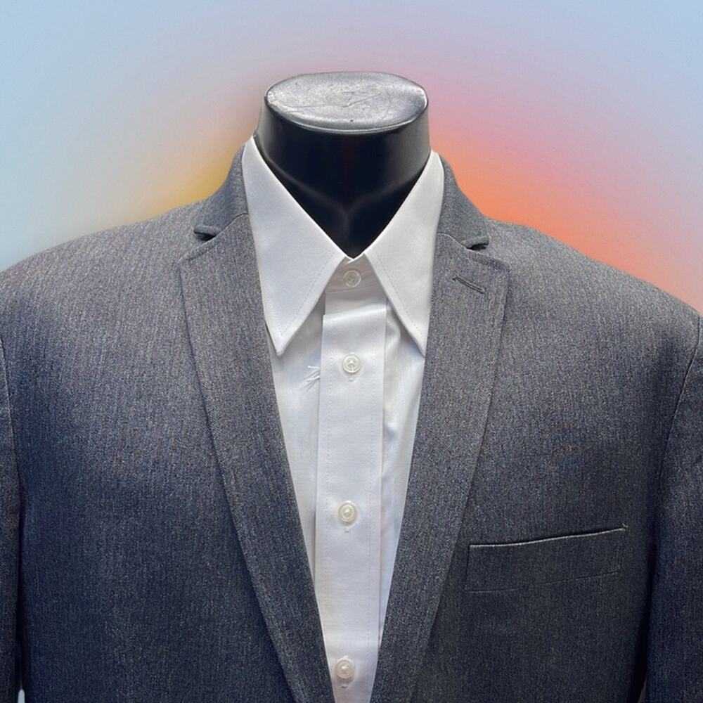 INC Men's Large Gray Herringbone Sport Coat Blazer